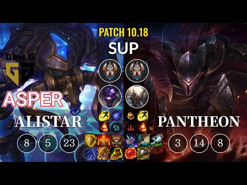 GEN Asper Alistar vs Pantheon Sup - KR Patch 10.18
