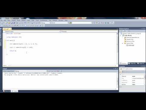 Microsoft Visual Studio C++ Tutorial 4 (Arrays), HD