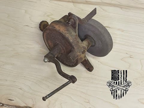 Old Hand Powered Bench Grinder Restoration