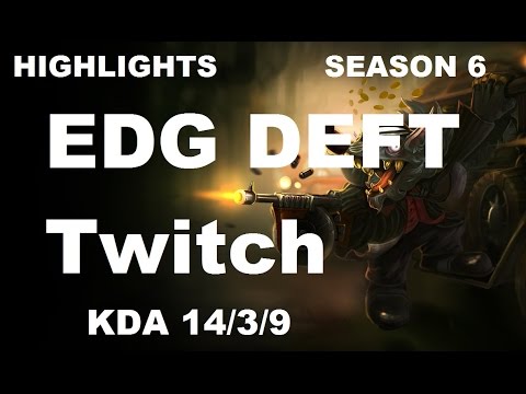HIGHLIGHTS - EDG DEFT - Twitch vs Ezreal - ADC [Apr 4 2016]