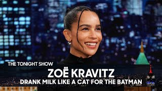 Zoë Kravitz Drank Milk like a Cat to Prepare for The Batman (Extended) | The Tonight Show video