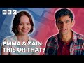 Emma Myers Zain Iqbal This Or That Challenge A Good Girl S Guide To Murder BBC