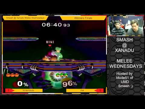 S@X - Nintendude (Ice Climbers) vs Vist (Luigi) SSBM Winners Finals - Melee