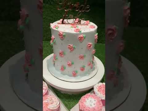 rose white combo cake #cake #cakedecoration #bride #bridalcake #bridelshower