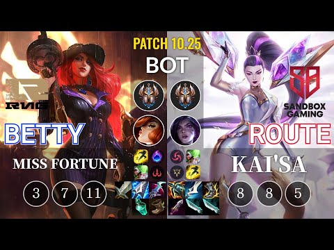 RNG Betty Miss Fortune vs SB Route Kai'Sa Bot - KR Patch 10.25