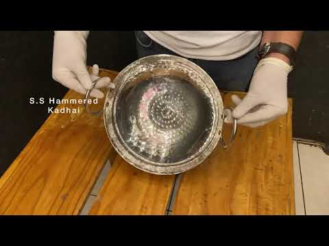 Hammered stainless steel kadhai, for kitchen, size: 10 inch