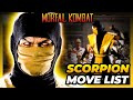 SCORPION MOVE LIST Mortal Kombat MK1
