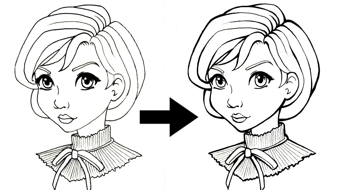 INKING TUTORIAL - Tips & Tricks to Add Line Weight