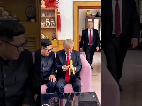 Putin eats Trump banana🍌 Trump got funny with Kim 😂 Prank gone Funny #trumpinc #funny #satire #kim