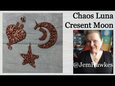 Chaos Crescent Moon Pendant Easy Wire Tutorial by Jem Hawkes