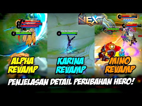 SUDAH RILIS! PENJELASAN DETAIL KARINA REVAMP, ALPHA REVAMP & MINOTAUR REVAMP! PROJECT NEXT 2021