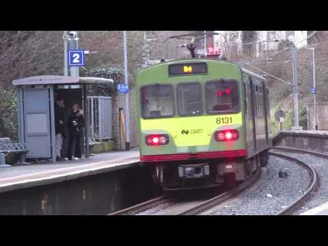 Irish Rail 8100 class dart train departing Sandycove & Glasthule station, Co Dublin
