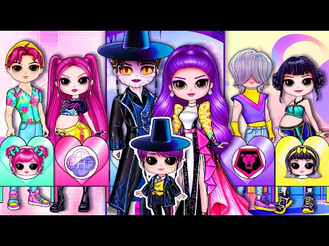 K-Pop Demon Hunters Huntrix and Saja Boys become Parents & Glow up | DIY Paper Dolls