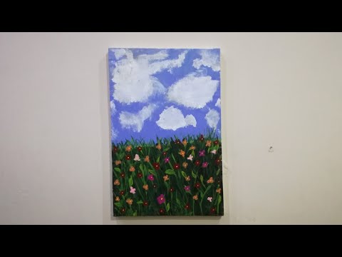 Acrylic Painting for Beginners on Canvas |flower garden | Sumbal's Collection.