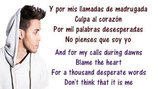 Prince Royce - Culpa Al Corazón Lyrics English and Spanish - Translation &amp; Meaning - Blame the heart