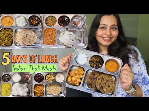 5 Indian LUNCH Ideas for the Week *homemade Thali meals* | Monday to Friday easy Lunch recipes