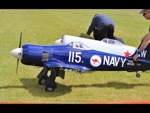 WW2 MULTIPLE RADIAL WARBIRD RC SLOT / DISPLAY AT LMA RAF TIBENHAM - 2017