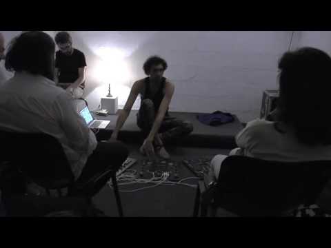 Concert of Tarek Atoui at Beirut Art Center, performing a part of Sharif Sehnaoui's "Sound Capsule"