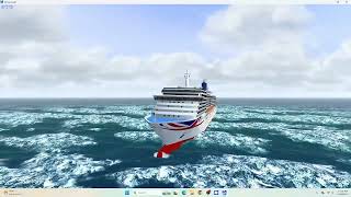 P&O Arcadia Sailing in Rough Sea on Her Transatlantic Crossing in VSNG