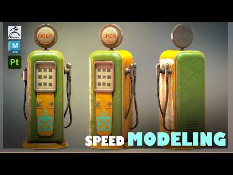 Making a Stylized Fuel Pump with Maya 2025, Zbrush, and Substance Painter