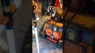 When Wall.E sees the laser sword  |  wall.e  |  star wars