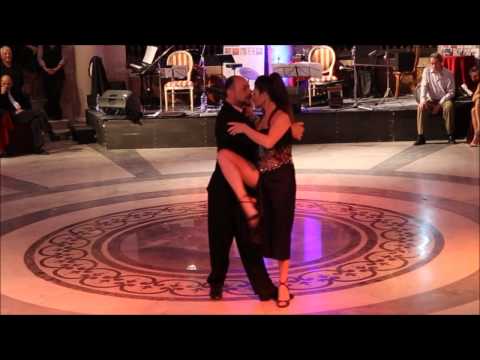  Luigi Bisello  and  Tania Grisostomi  are  dancing  at  Naples International Tango Festival  in  2016