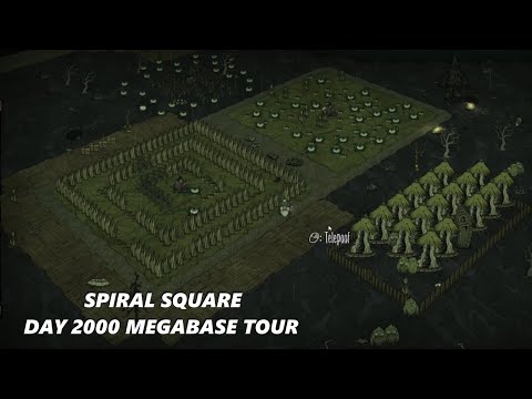 DST Mega Base Tour 2000+ Days - Spiral Square | Don't Starve Together