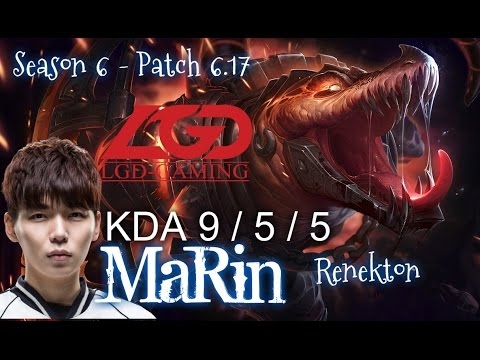 LGD MaRin RENEKTON vs RIVEN Top - Patch 6.17 KR Ranked | League of Legends