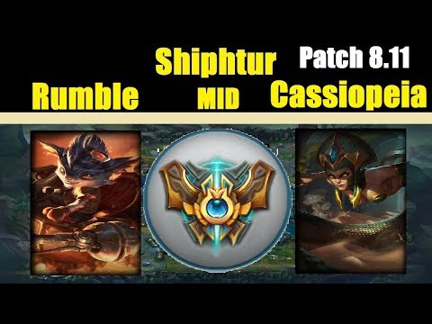 Shiphtur | RUMBLE vs CASSIOPEIA | RUMBLE Mid | Challenger Gameplay | Patch 8.11