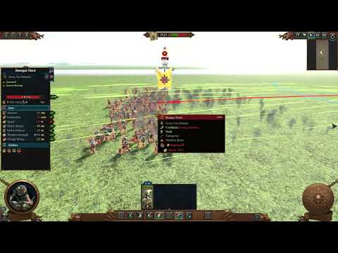 Bestigor herd vs ratling gunners Total War Warhammer III