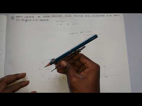 Draw cycloid of 50mm diameter circle formed one revolution.and draw it's tangent and normal |Lec-04|