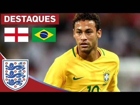 O habilidoso Neymar Jr tem dificuldades para quebrar a defesa Inglesa | Inglaterra 0 - 0 Brasil
