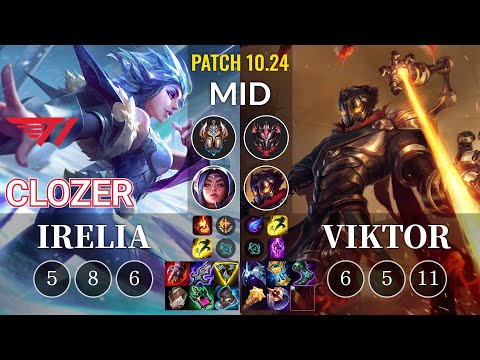 T1 Clozer Irelia vs Viktor Mid - KR Patch 10.24