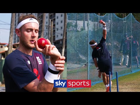 Stuart Broad gives fascinating display and explanation of his bowling techniques!