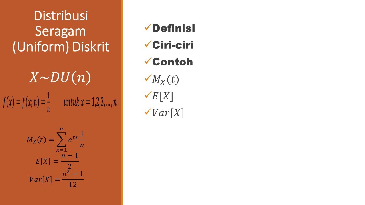 Distribusi Seragam (Uniform) Diskrit