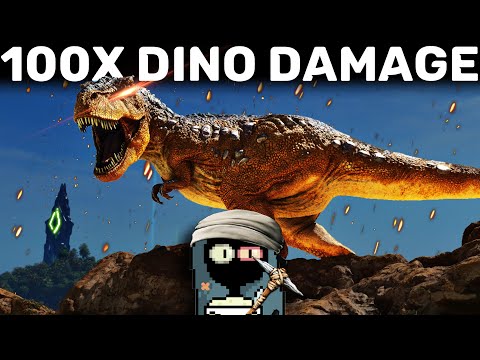 Can I Survive Super Powered Dinos? - ARK 100 Days