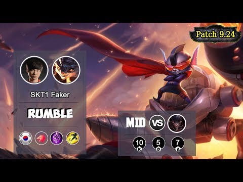 SKT1 FAKER Rumble MID VS Pantheon | LOL | S9 KR Grandmaster - Full Gameplay