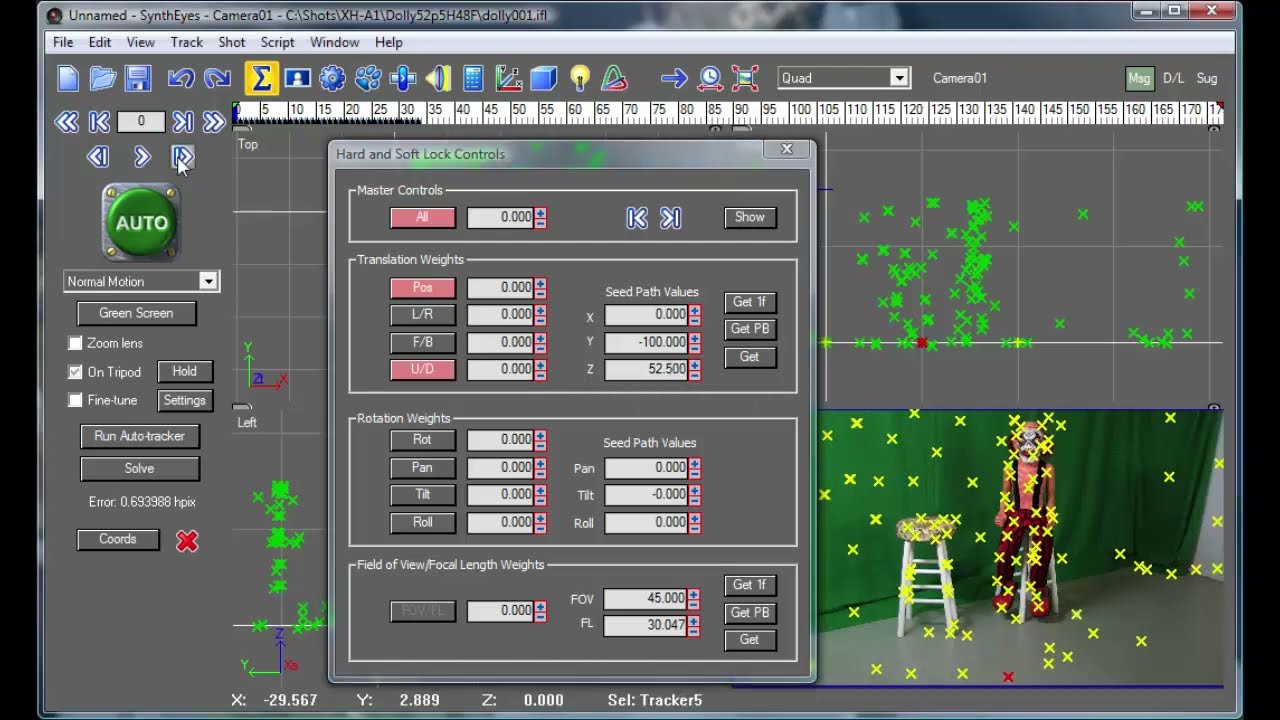 Coordinate Scaling from Camera Height in SynthEyes Boris FX