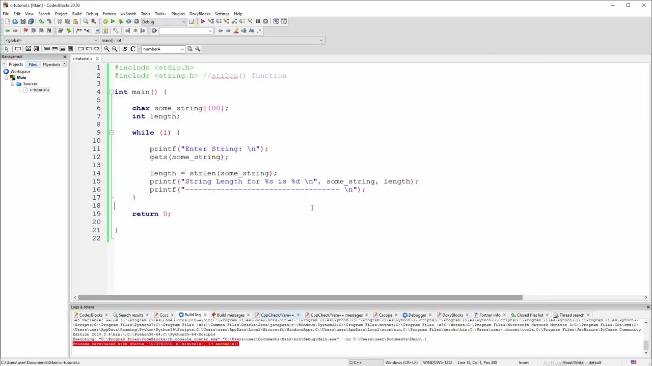C Program - strlen() Function Example - Find the Length of a String