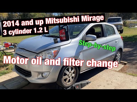 2014 and up Mitsubishi Mirage motor oil and filter change (3 cylinder 1.2 L engine)