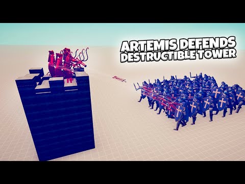 ARTEMIS DEFENDS DESTRUCTIBLE TOWER VS EVERY FACTION | TABS MODDED GAMEPLAY