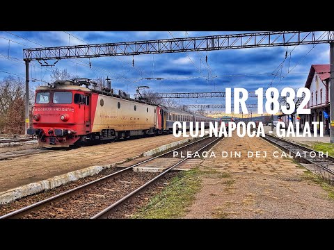 IR 1832 Cluj-Napoca — Galati pleaca din gara Dej Calatori