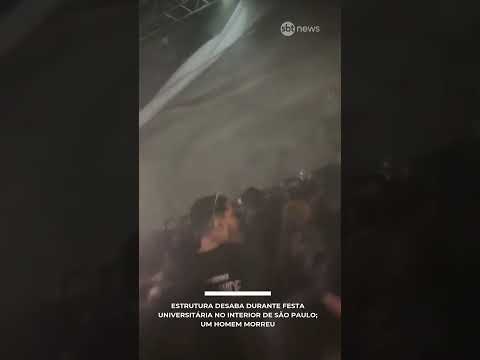 Estrutura desaba durante festa universitária em Presidente Prudente (SP); um homem morreu