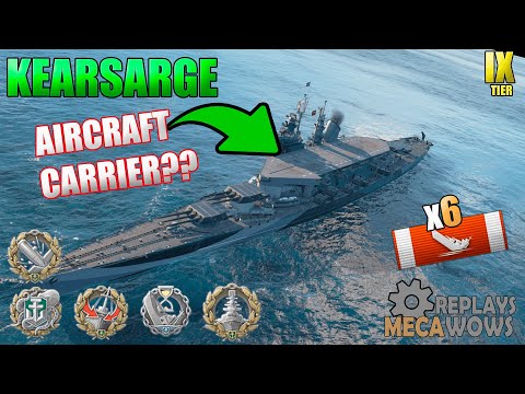RARE BattleShip Kearsarge 6 AWESOME Kills | World of Warships