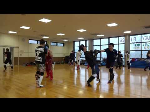 キックボクシング練習 2015.2 寺崎先生　ディフェンス練習