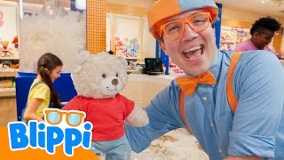 Blippi’s Big Fluffy Mess! Making a Teddy Bear at the Mall | How Does It Work? | Fun Facts for Kids
