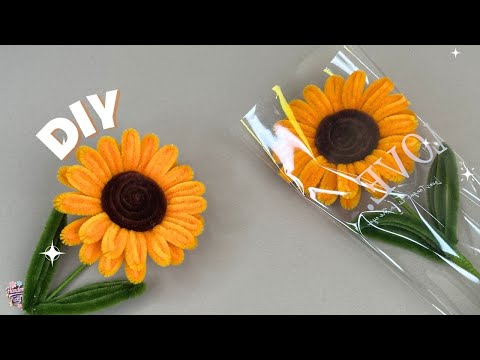 Pipe Cleaner Flower 🌟 Make Sunflower this way because it's Beautiful - Easy - Saves 🌟