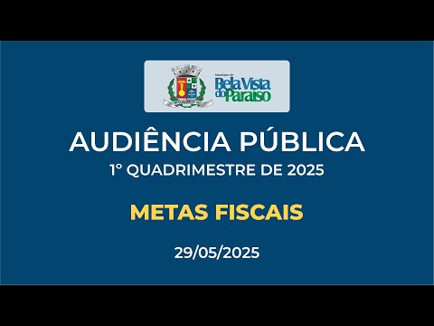 Audiência Pública - Cumprimento das Metas Fiscais - 1º Quadrimestre de 2025