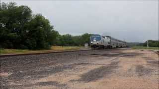 preview picture of video 'Southbound Amtrak Texas Eagle at Valley Mills, TX - 5.24.2013'