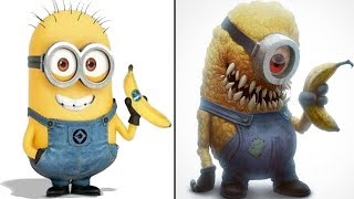 PERSONAGENS DE DESENHOS COMO SE FOSSEM MONSTROS ASSUSTADORES